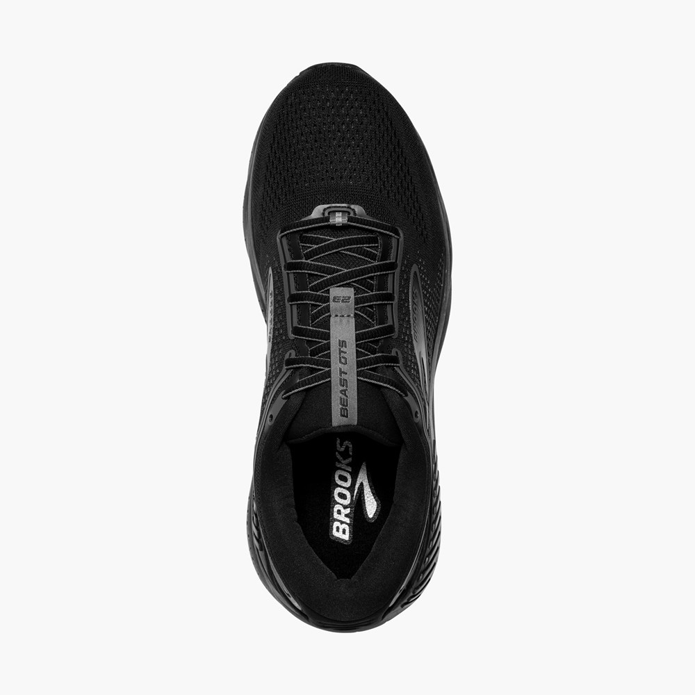 Chaussures Running Route Brooks Beast GTS 23 Noir Grise Homme | DHS-0458539